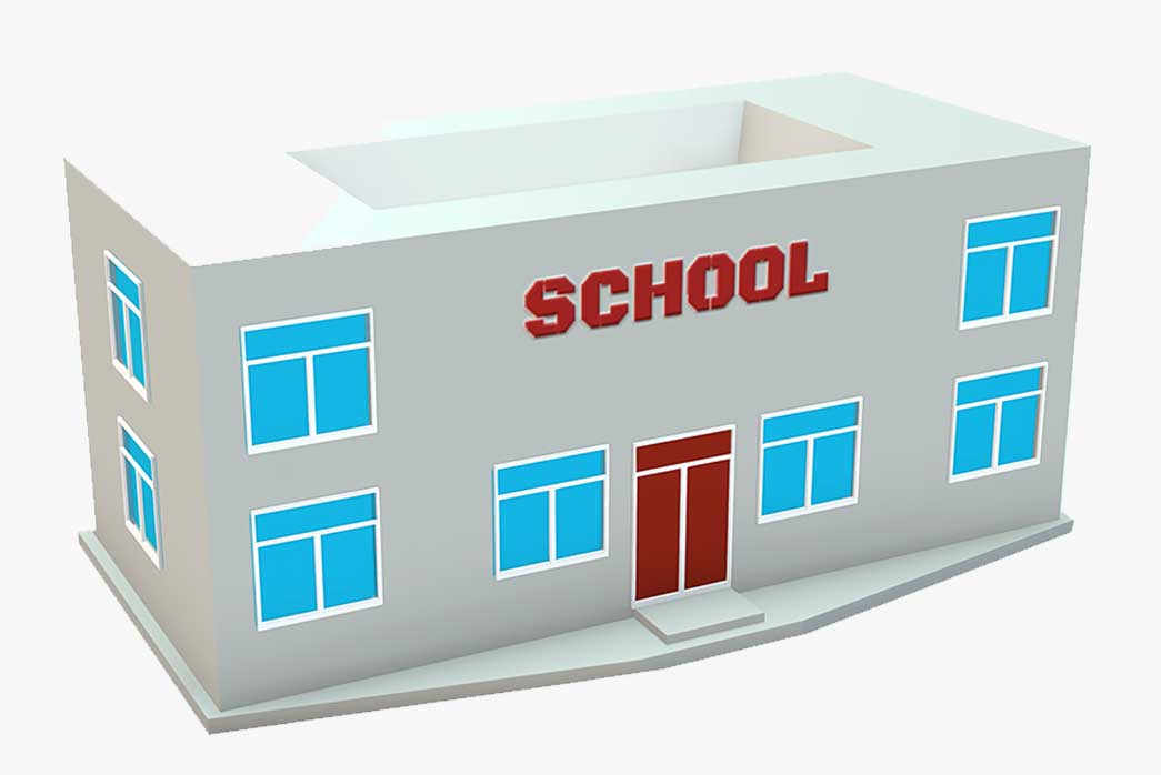school building 3d model, 3d model school building, low poly school building, school building low poly,