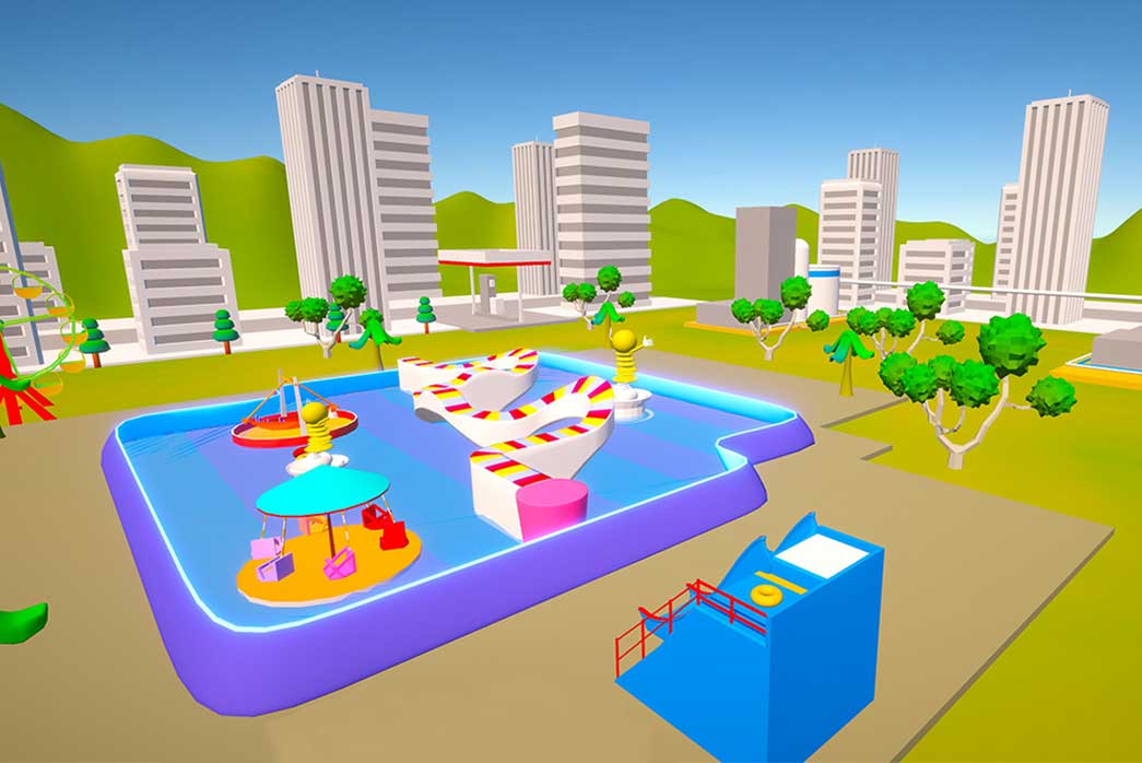 water park 3d environment, 3d water park, virtual park, 3d park,