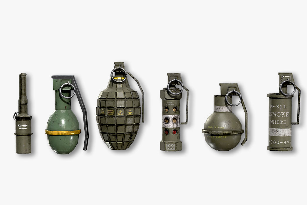 military grenades pack 3d model, grenades pack 3d model, 3d grenades pack, grenades pack for games,