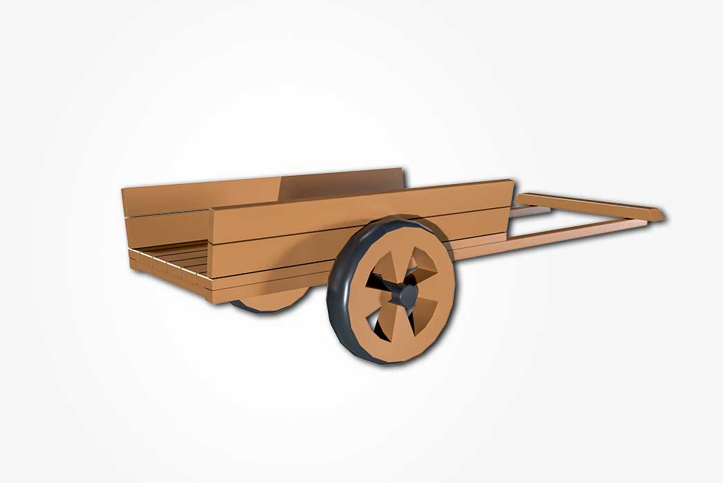 wooden cart 3d model, 3d model wooden cart, wooden cart 3dsmax