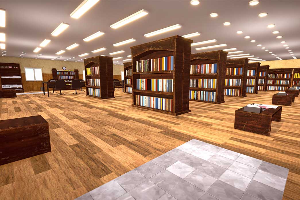 3d library interior book shelves library interior design