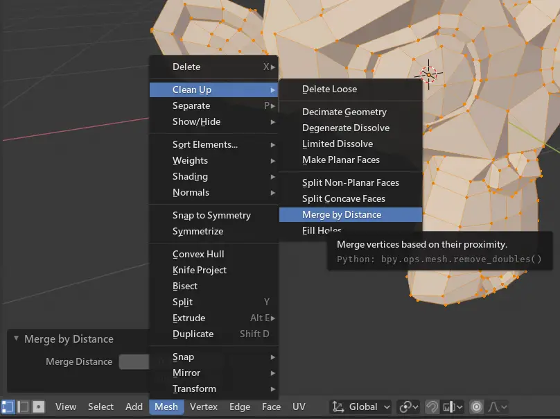 infinite duplicate vertices merged