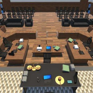 3d courtroom interior kit, courtroom 3d environment, 3d interior design room,