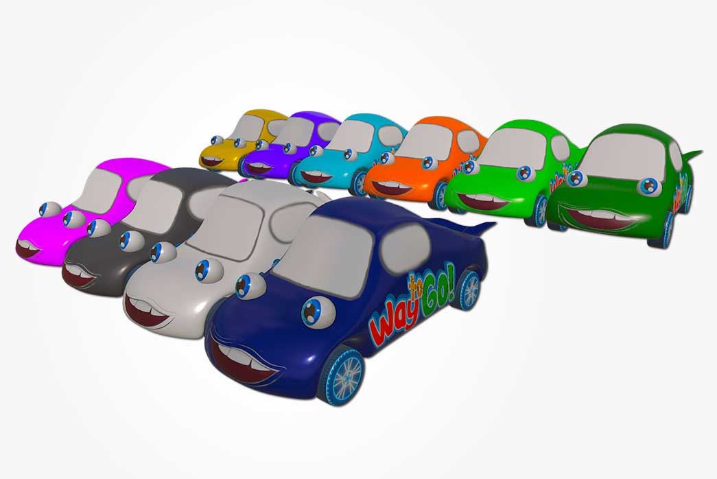 cartoon car 3d model, cartoonish car model, 3d cartoon car, cartoon car,