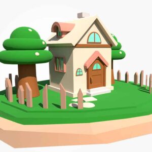 3d low poly house environment